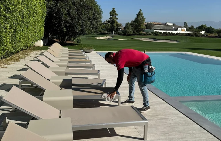 Pool area cleaning service at Thousand Palms